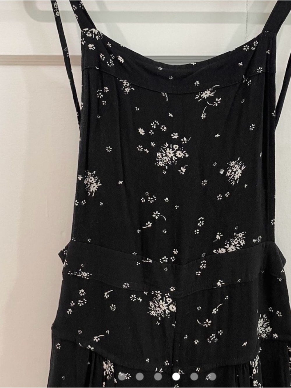 Free People sweet in the streets Black Floral Wide-Leg Bib Jumpsuit - Picture 6 of 9